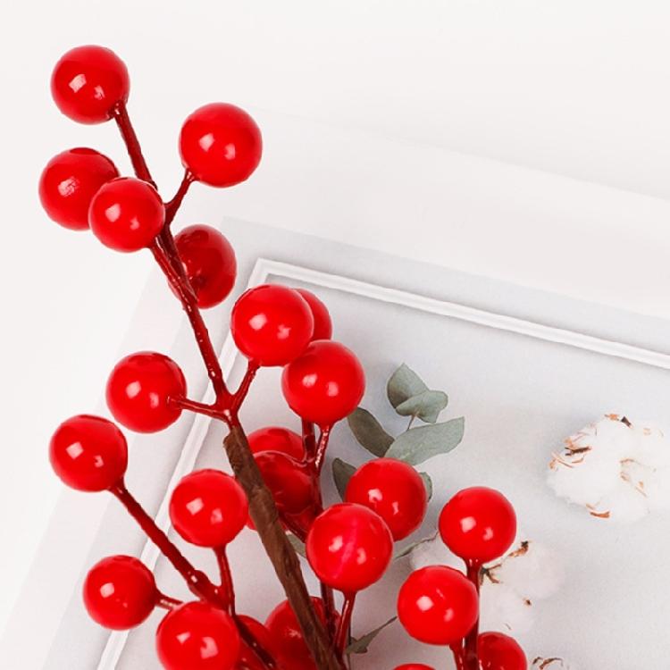 10Pcs/lot Artificial Berries Stems red Christmas Berries Branch Ornament for Holiday Home Decorations and Crafts