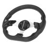 13in Steering Wheel Black PU Leather Racing Style Comfortable Grip Modification Steering Wheel Replacement for Car