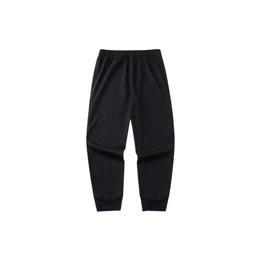 Anta Basketball Series Solid Color Letter Print Casual Cropped Sports Pants Men Bottoms Black 152221505-3