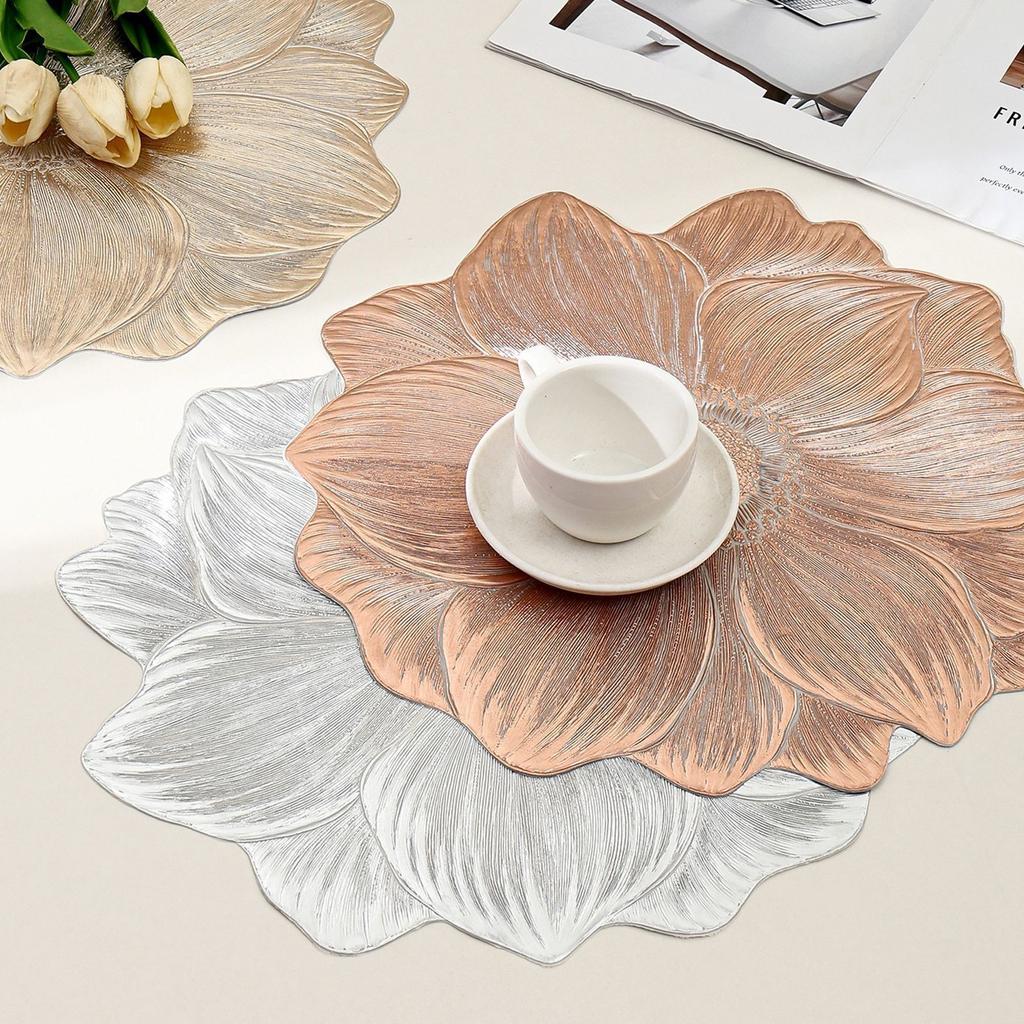 Neues Sonnenblumen-Tischset hitzebeständig PVC waschbar Wärmeisolierung Matte Hotel Restaurant Dekorative Tischmatte Ins-Stil