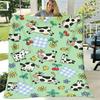 1pc Fresh Farm, Cow and Chick Plaid Pattern Blanket, Gift for Family, Son, Daughter, Grandson, Flannel Luxury Light Blanket Soft and Comfortable, Brea