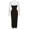 AltGoth Gothic Dark Midi Dress Dámské Vintage Fairycore Grunge Punk Y2k Hotsweet Pásek na špagety Dutý korzet Bodycon šaty