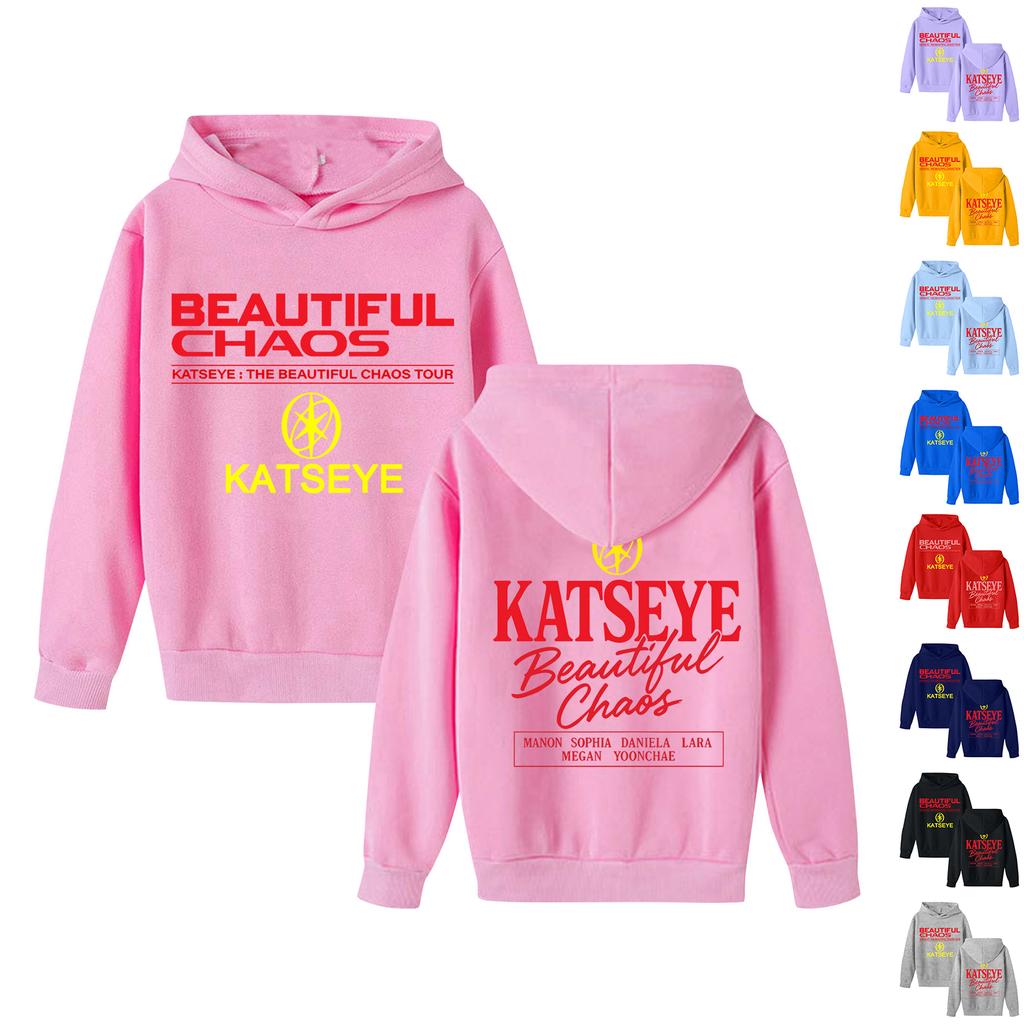 Kids' Long Sleeve Loose Pullover Letter Print Drawstring Hooded Sweatshirt