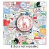 116 Retro Postmark & Fresh Cartoon Graffiti Stickers for Water Bottles - DIY Guka Style
