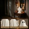 Cute Ghost Figurine Candle Holder for Halloween, Resin Tealight Candlestick, Taper Halloween Decoration Home Table Decor & Spooky Atmosphere Accessory