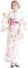 Dita Yukata Set with Obi In and with Floral and Watercolor Prints and Natural Easy To Dress by Yourself Hannari Tree Crown Free Women's 5-Piece (Heko)