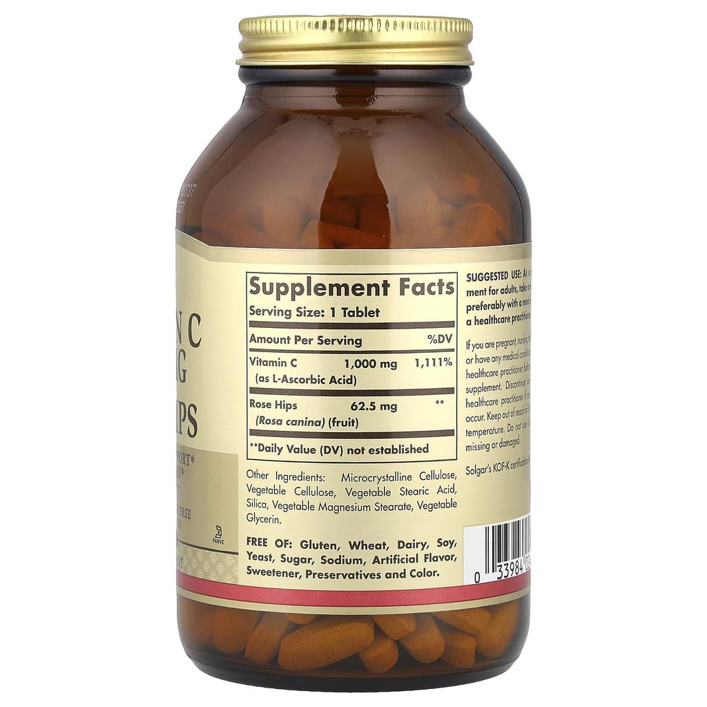 Vitamin C with Rosehip, 1,000Mg, 250 Tablets