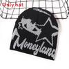 Street Star Style Letter Pattern Neutral Warm Knitted Hat For Autumn And Winter