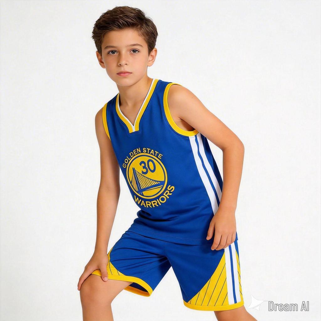 Set Maglia da Basket per Bambini - Design Numero Stella Lakers & Warriors