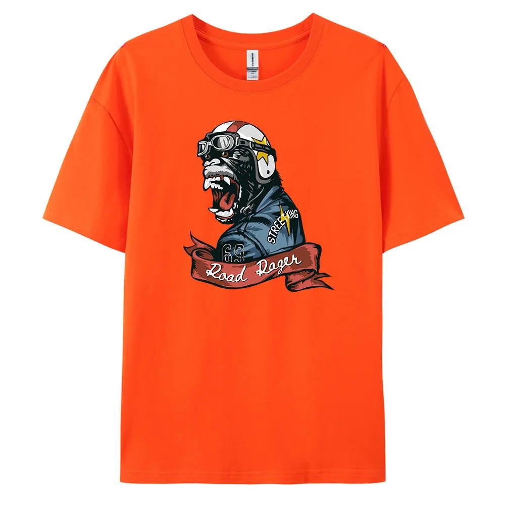 Orangutan Men's Casual Short-sleeved T-shirt with 100% Cotton Fashion print Tees oversize