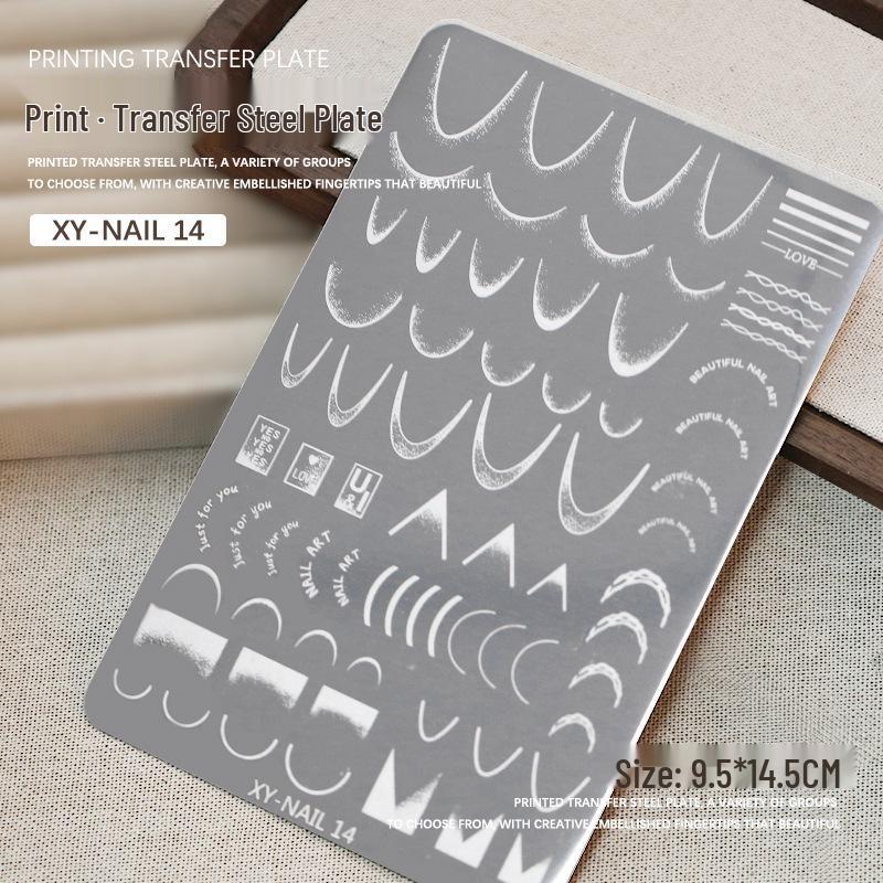 Płytka do stemplowania zdobień paznokci - Wzory koronki, motyla, róży, kwiatowe, wstążki, kok z silikonowym stempelkiem