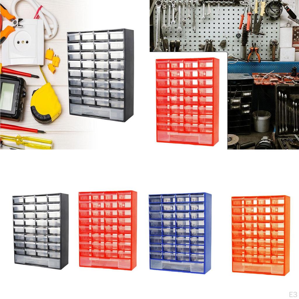 Organizador de armário de armazenamento de gavetas, porcas, parafusos, itens pequenos, organização de garagem, preto