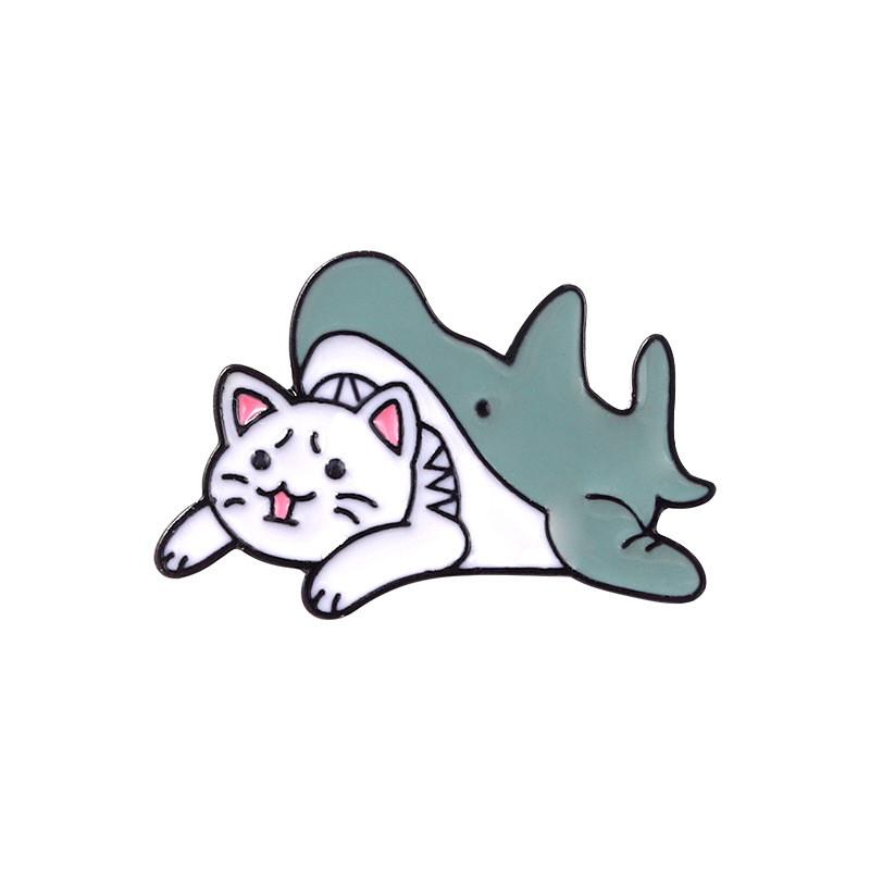 

Trendy And Stylish Shark Cat Brooch Decorative Enamel Pin For Apparel Accessories XZ4501