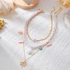 Bohemian Beach Shell Conch Beaded Necklace for Women Ocean Style Seashell Starfish Sun Pendant Choker Vacation Party Jewelry
