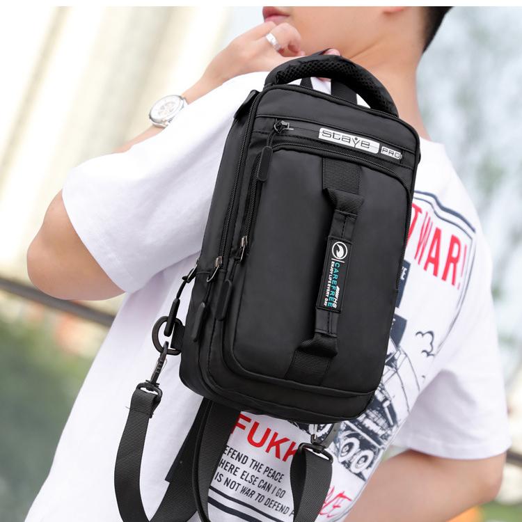 New Men's Chest Bag Charging USB Interface Chest Bag Multifunctional Single Shoulder Bag Backpack