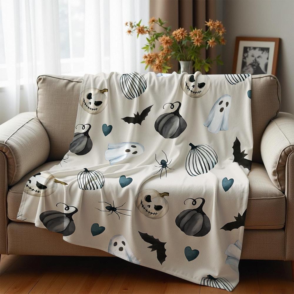 Neutral Gray Monochrome Anime Cartoon Flannel Blanket Soft Warm Throw for Bedroom Sofa Car Kids Holiday Gift