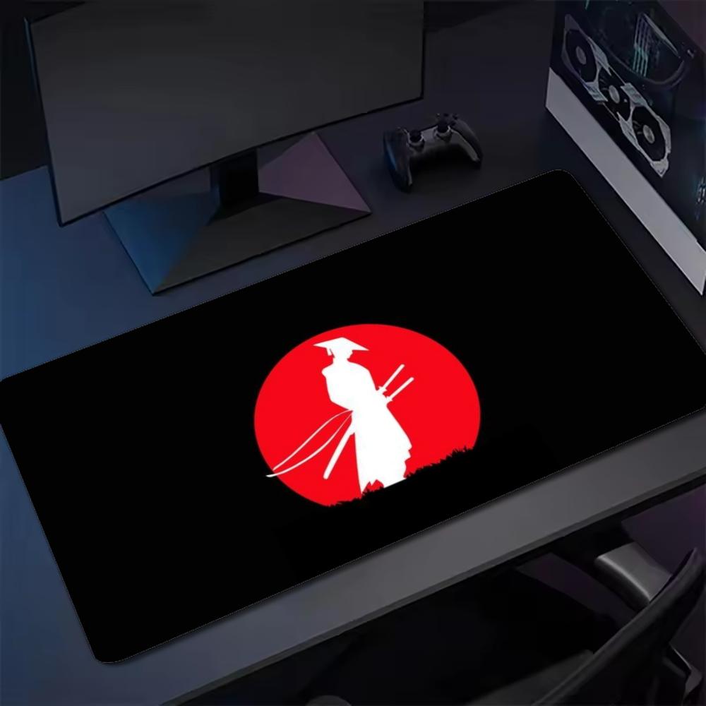 Japanese Samurai Red Sun XXL Large Gaming Mouse Pad Non-Slip Rubber Desk Mat Keyboard Pad Computer Deskpad Gamer Accessories