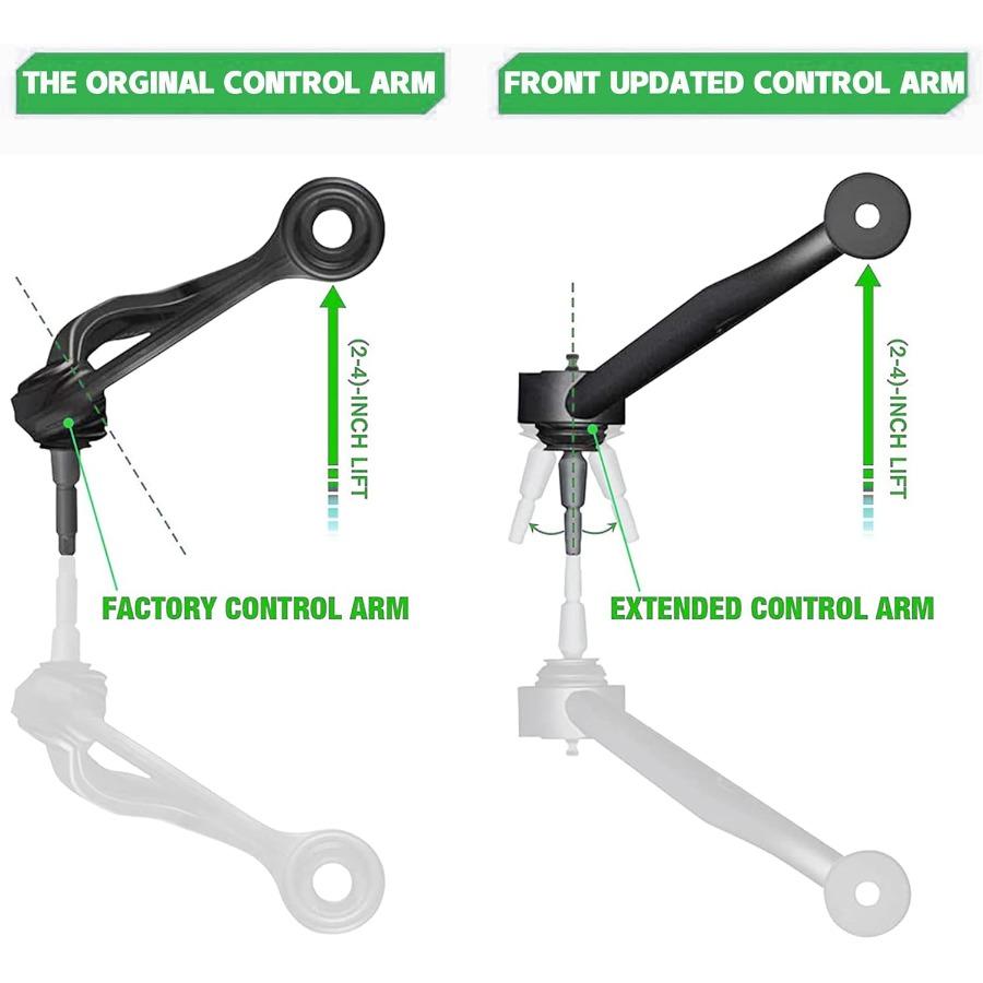 Front Upper Control Arms Tubular 24 Suspension Leveling Lift for 20072018 GMC Sierra 1500 Chevy Silverado 1500 2WD 4WD 6Lug Hea