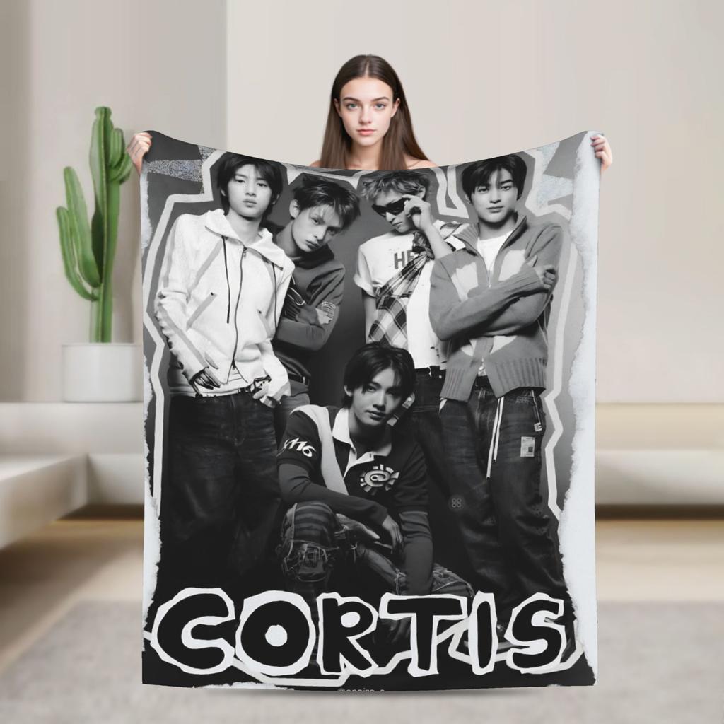 Soft Blanket Airplane Travel CORTIS Kpop  Throw Blanket  Flannel Bedspread For Living Room Novelty Sofa Bed Cover