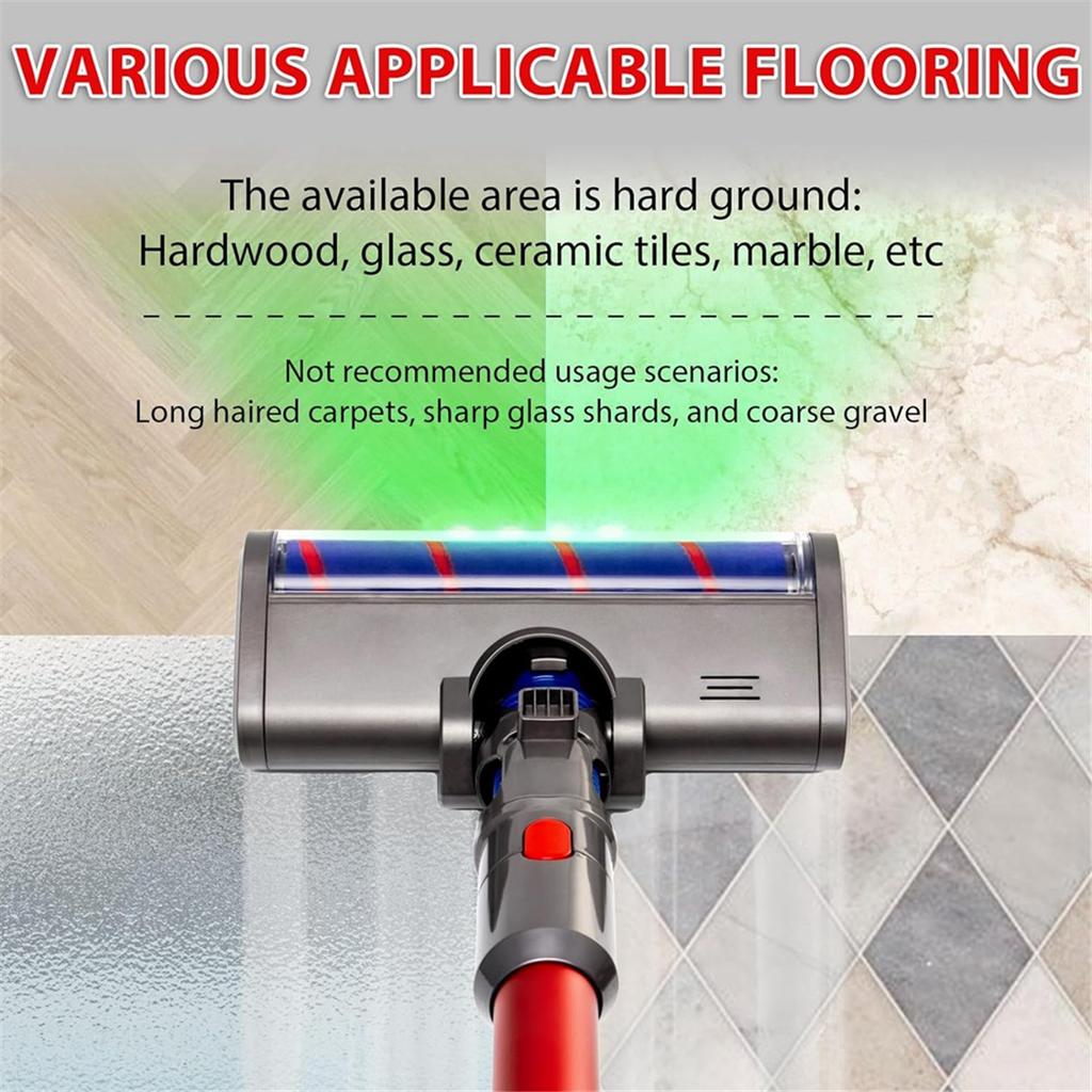 Čisticí hlava Měkký válečkový kartáč pro Dyson V7 V8 V10 V11 G5 akumulátorový nástavec na vysavač s prachovými LED světly pro tvrdé podlahy