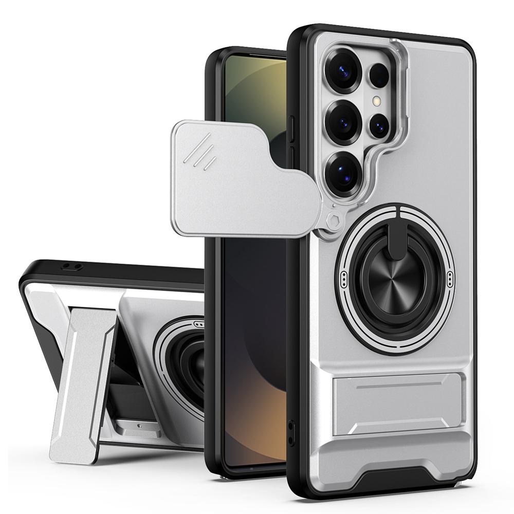 KEYSION Magnetic Phone Case for Samsung Galaxy S25 S26 Ultra S26+ S25 FE Slide Camera Protection Upright Kickstand Ring Shockproof Cover