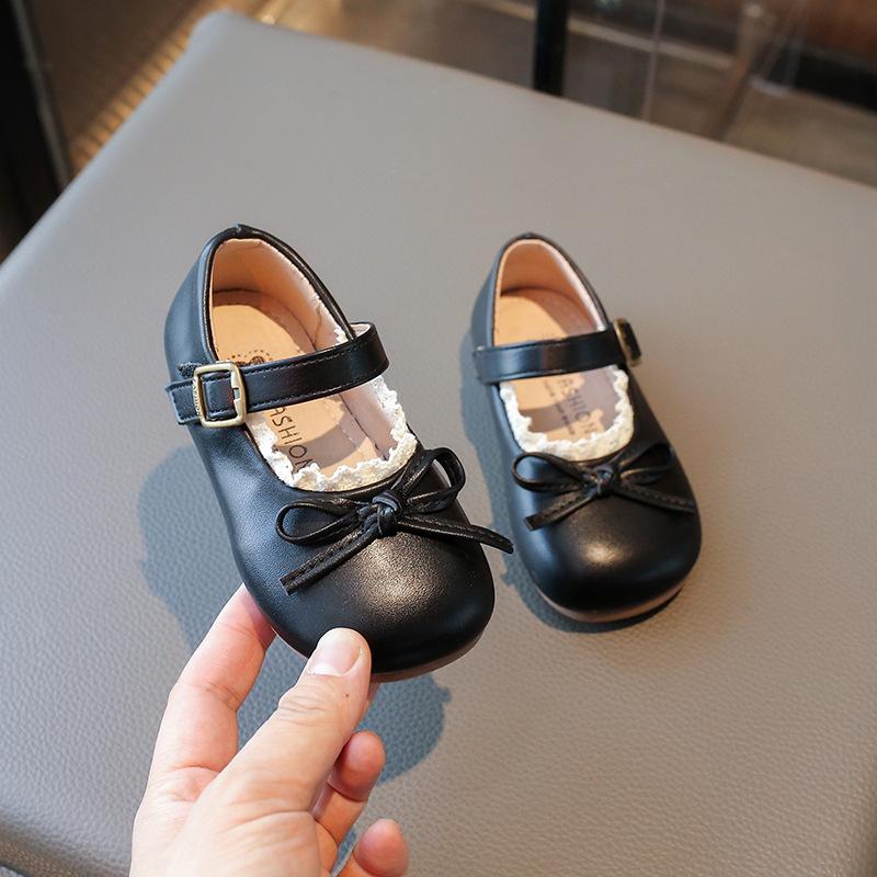 Korean Style Girls' Bow Princess Shoes – Soft Sole, Versatile for Spring/Autumn 2026