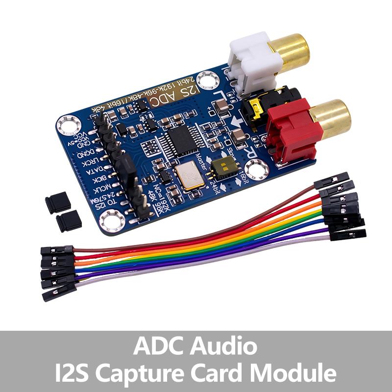I1S ADC Audioaufnahme-Kartenmodul 11 Bit 191 KHz Stereo-Audio-Erfassungsplatine RCA-Eingang 1,1V-1V Für Raspberry Pi Audio