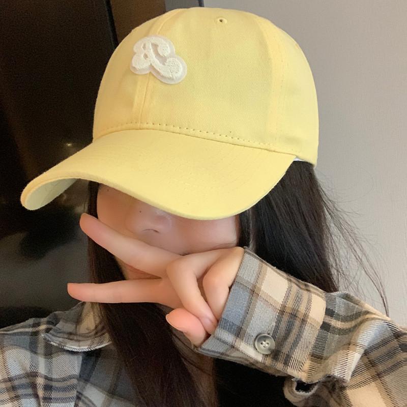 Trendy Unisex Soft Yellow Letter Embroidered Baseball Hat For Casual Spring Looks