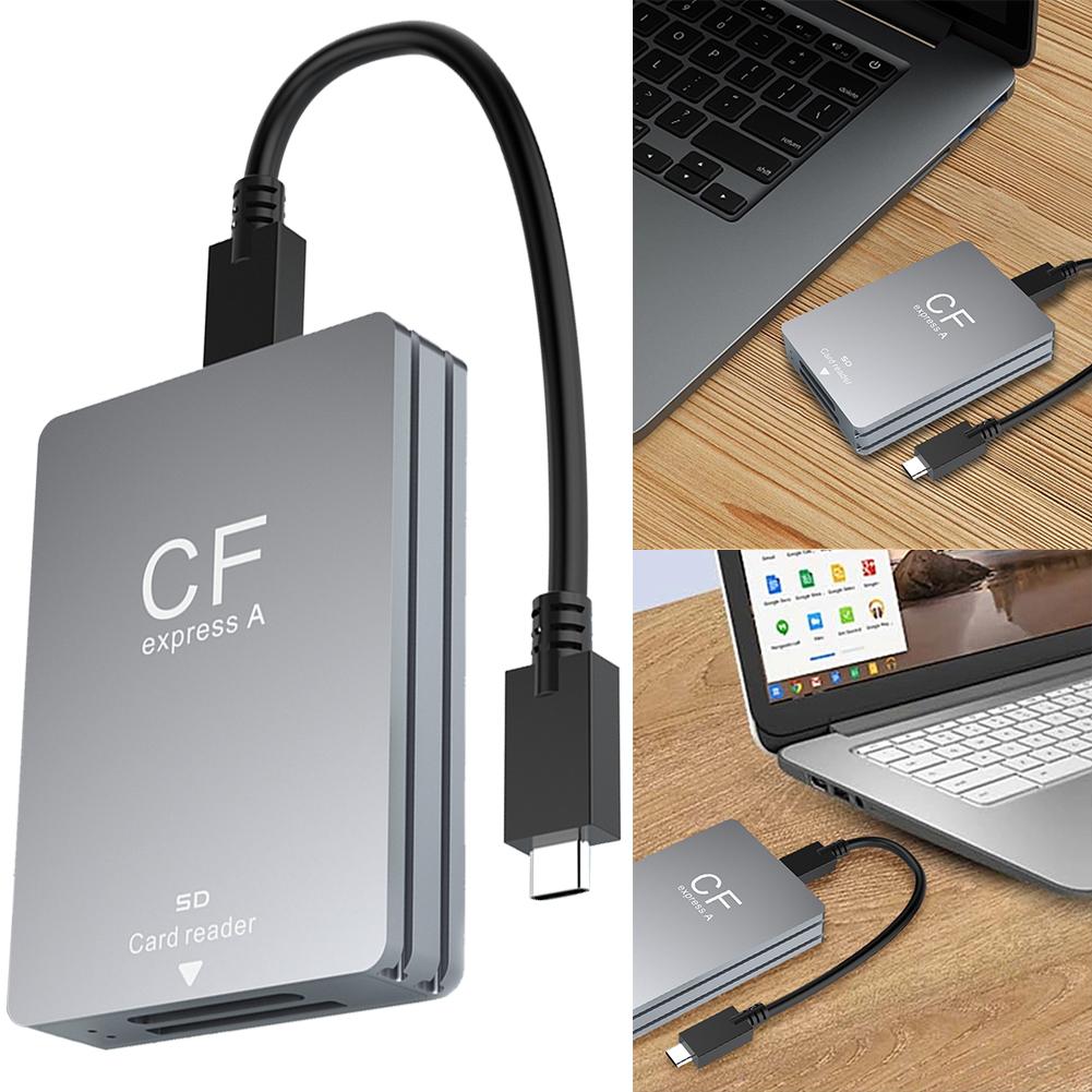 2 In 1 CFexpress Type A SD Card Reader Cardreader Adapter Support for Android/Windows/ OS Portable CF Express Reader for SLR