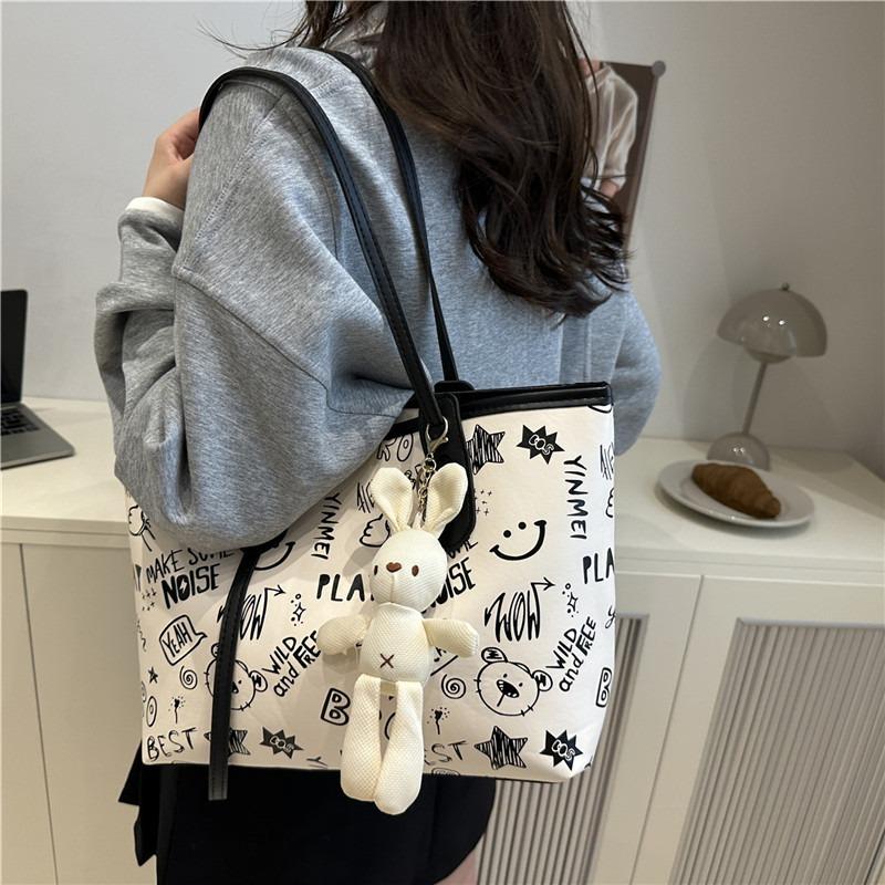 Simple Temperament Summer New Small Fresh Printing Large Capacity Tote Bag Women's Shoulder Commuter Backpack