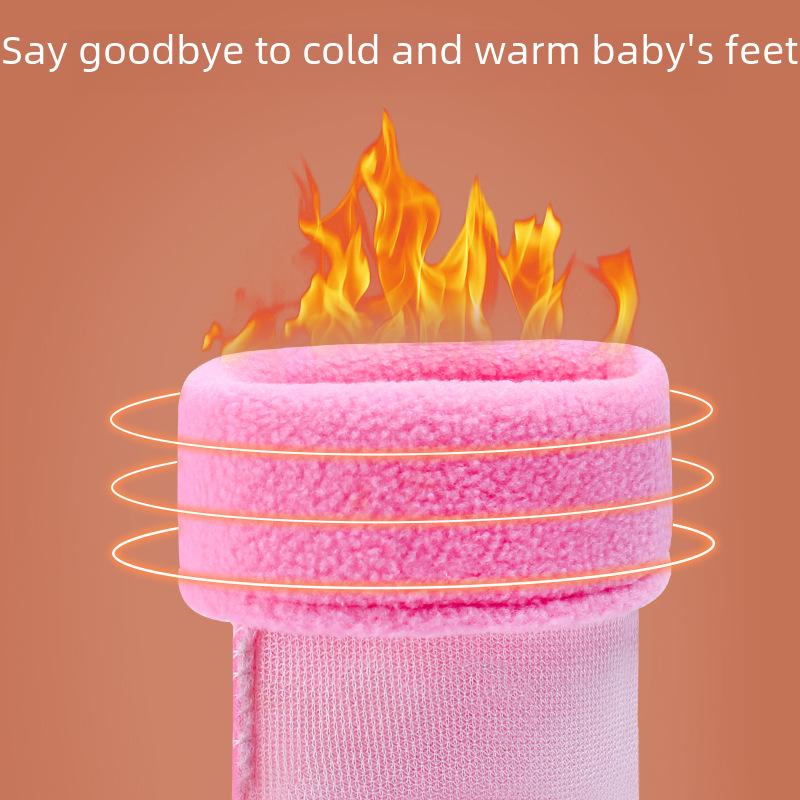 "Children's Thickened Removable Velvet Rain Boot Liners for Autumn and Winter"