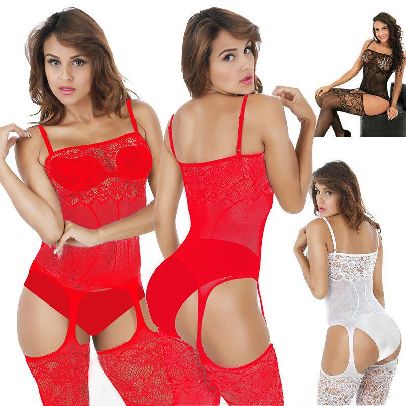 Women Lingerie Sexy Body Stocking Sleepwear Lace Teddy Dress Nightwear Babydoll