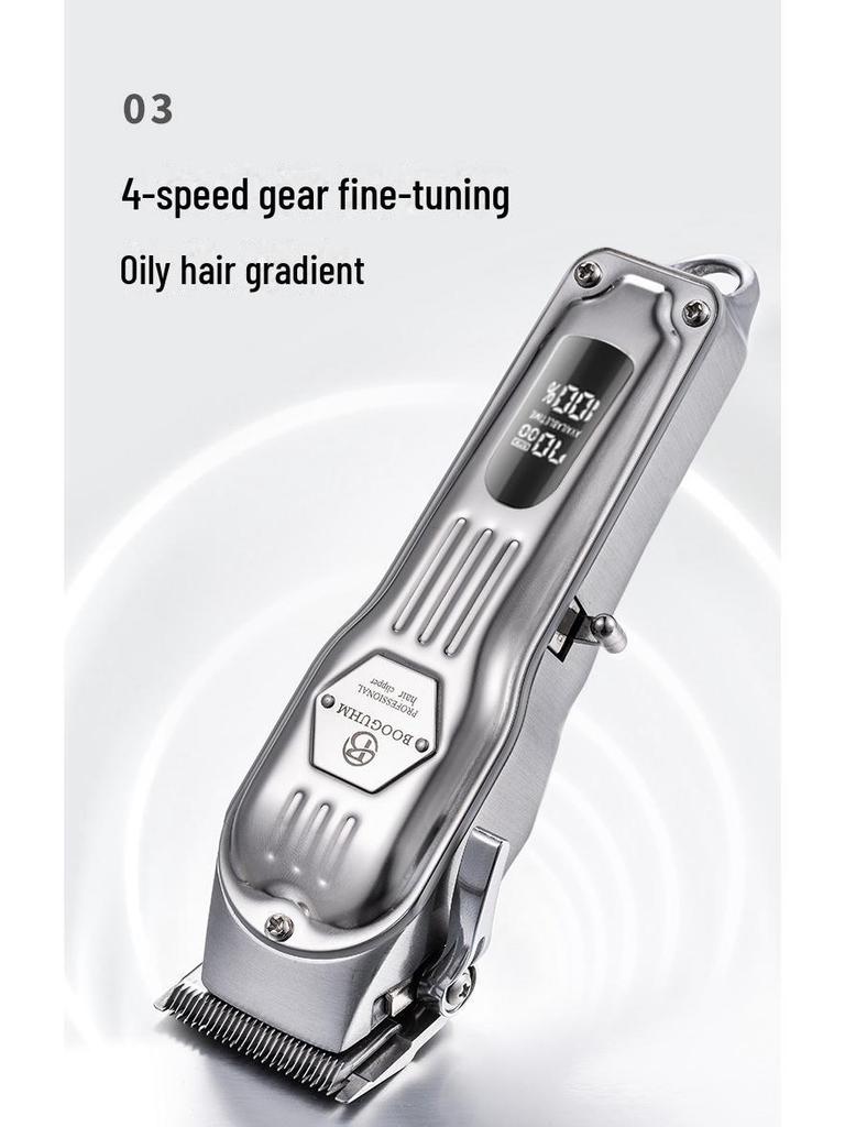 Professional Full Metal Rechargeable Electric Hair Clipper Set for Hairdressing and Shaving