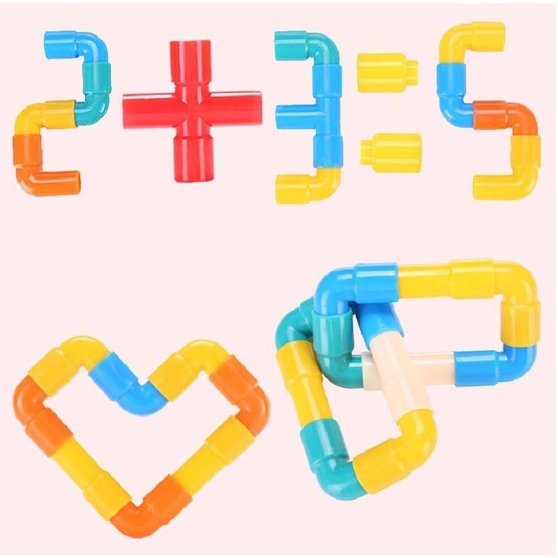Wasserrohr Bausteine Kreatives Puzzle Montagespielzeug Für Jungen und Mädchen 2-3 Jahre