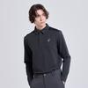 CHALLENGER Men'S Soft Reversible Fleece Collared Long Sleeve T-Shirt Dark Gray