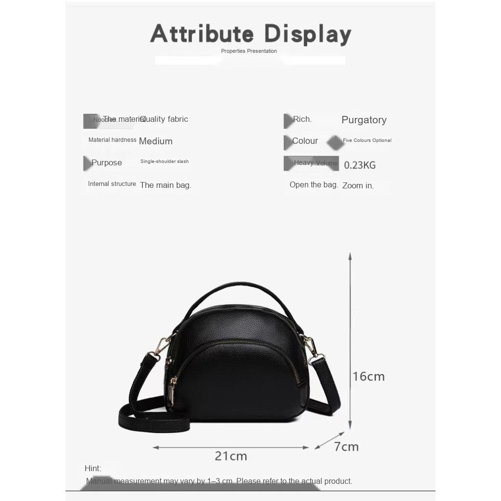 Crossbody Bag Women Faux Leather Multi Zipper Daily Commute
