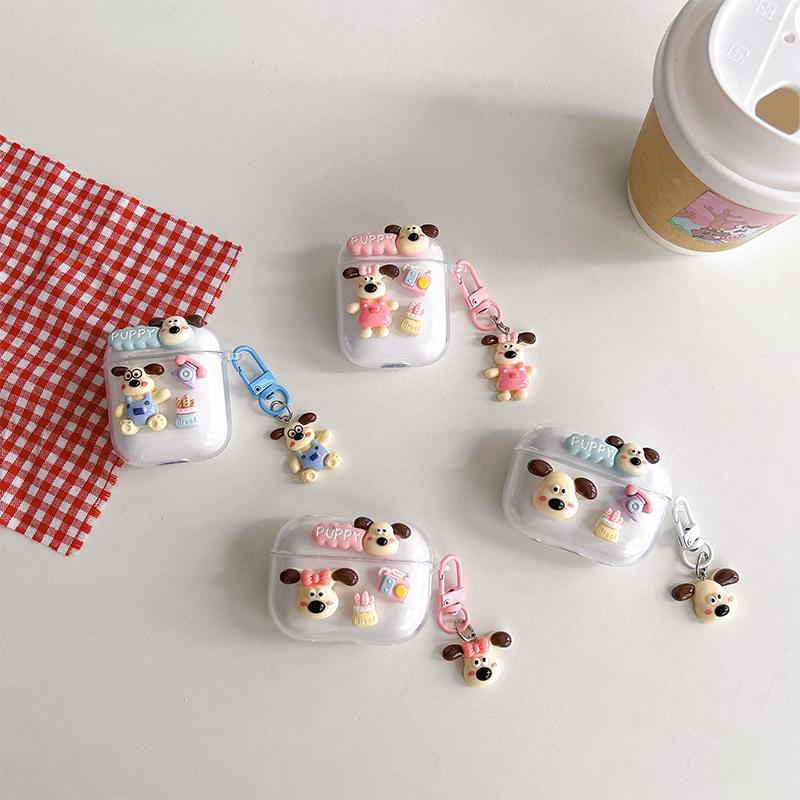 Cartoon Puppy Caterpillar Mobile Phone Case For Airpods4 Apple Bluetooth Headset Case Airpodspro2/3