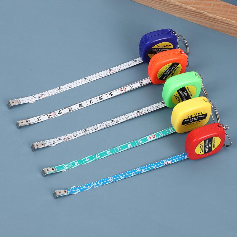 Retractable Mini Iron Ruler Keychain Pendant with Measuring Tape - Multipurpose Steel Ruler for Easy Measurements On the Go.