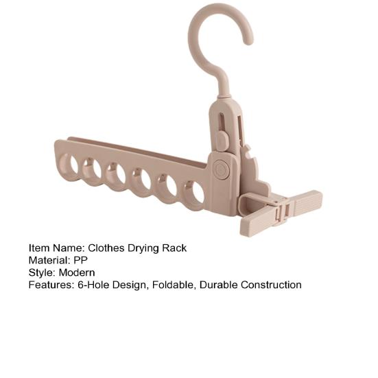 Składany stojak na pranie Oszczędzający miejsce Wieszak z 6-otworowym designem Przenośny podróżny zewnętrzny stojak do suszenia kurtek