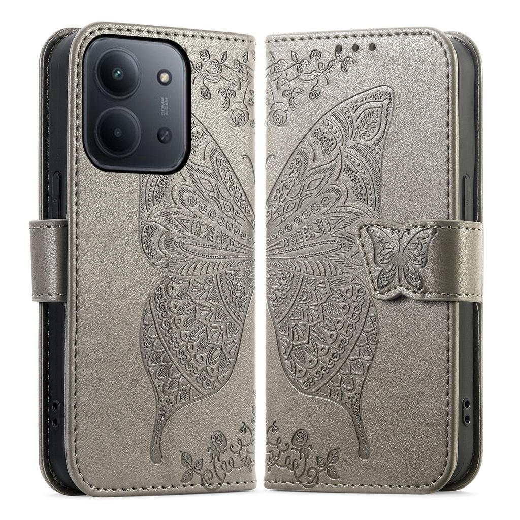 Phone Case For Xiaomi Poco C85 4G (173mm) / Redmi 15C 4G (EU) (173mm) / 15C 5G (EU) (173mm) with Strap Butterfly Pattern PU Leather Wallet Phone Cover