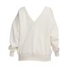 Nike Sweat-shirt à manches longues pour femme, coupe ample, color block, fausse superposition, blanc FB8318-104