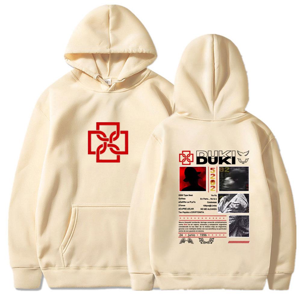 Rapper Duki 5202 MIXTAPE Album Streetwears Men's Women Fashion Hip Hop Vintage Tops Casual Long Sleeve Winter Oversized Clothing