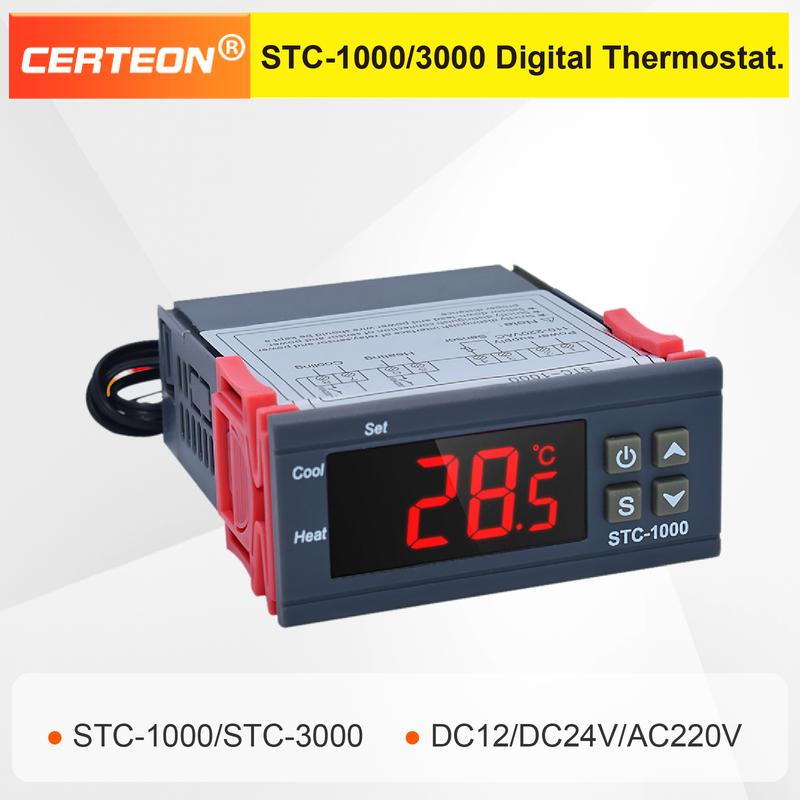 Termostat Controler Digital STC-1000/3000 12V 24V 220V Afișaj LED Microcomputer Încălzire Răcire Incubator