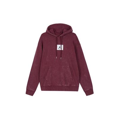 Jordan Sweat à capuche en maille lavée imprimé logo Homme Hauts Rouge bois de cerise DR3088-680