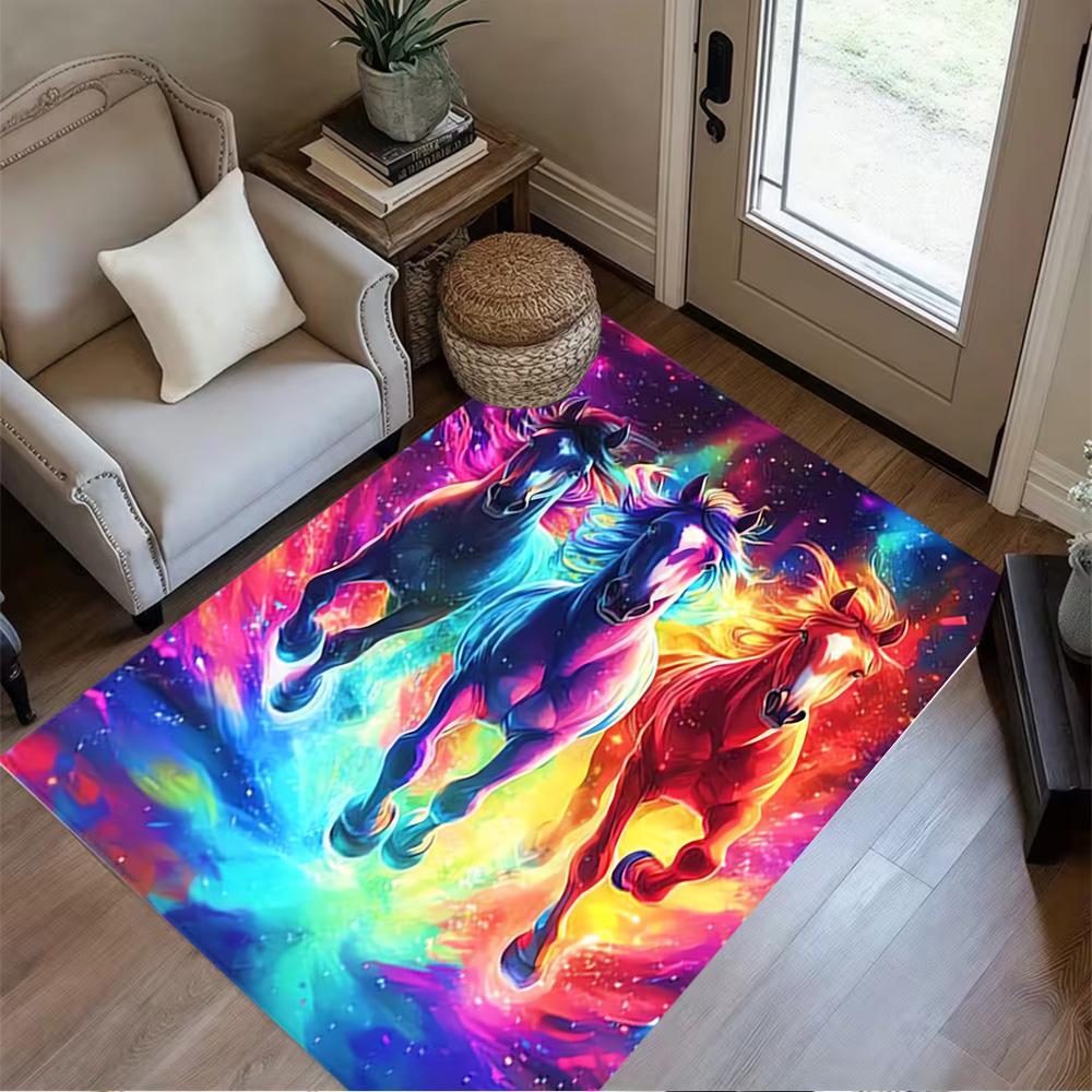 1pc Home Carpet with floral design rug non slip for office decor and bedroom gift ideas