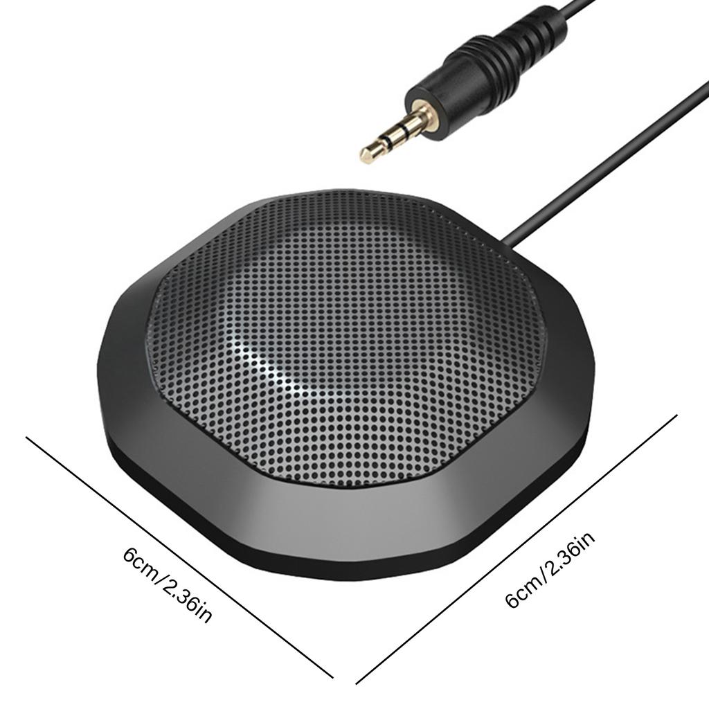 Desktop Microphone 360 Degrees Omnidirectional High Sensitivity Clear Computer Microphone with 3.5mm Plug