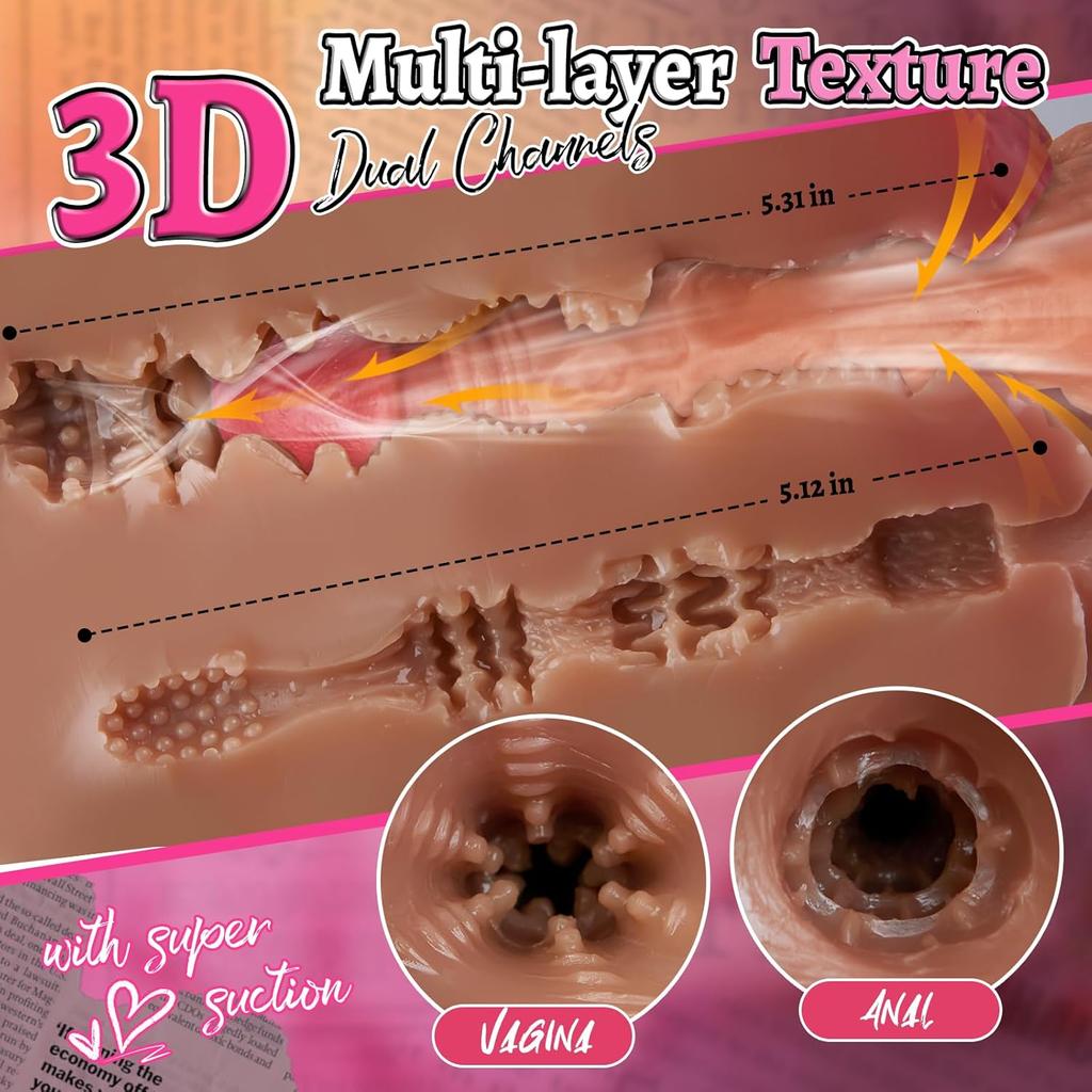 Male Masturbation Butt Toy Anal Real Vagina Dual Channel Tight Vagina Male Masturbation Butt Toy Adult Sex Toys