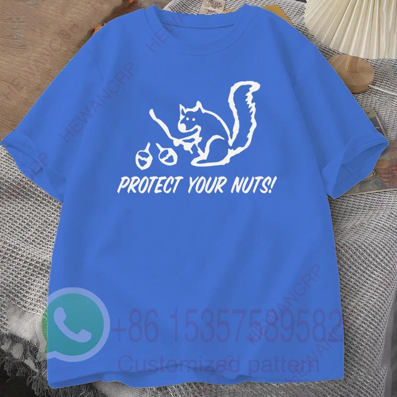 Protect Your Nuts Mens Tshirt Summer Tracksiut Oneck Pullovers Shortsleeved Top Harajuku Cotton Sweatshirt Casual Streetwear