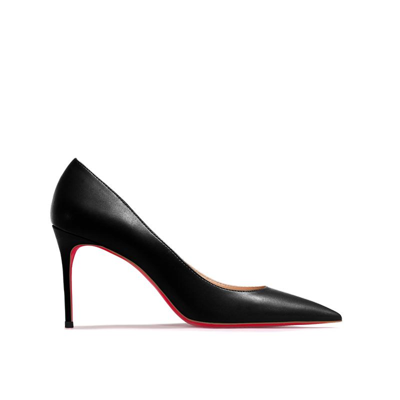 Fashion New pointed shallow mouth high heels with thin heels, matte fashion white commuting single shoes, soft sole size