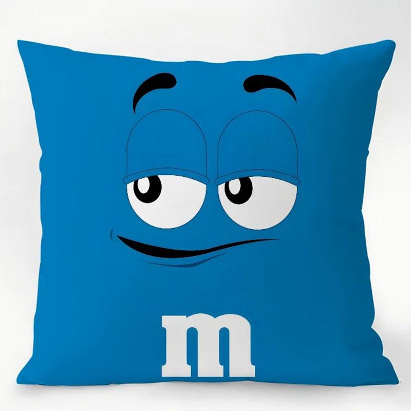 1Pc Fashion M&M'S Chocolate Printed Cushion Cover For Living Room Bedroom Sofa Window Sill Car Decoration Cushion Cover